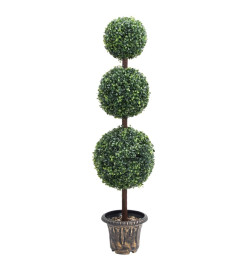 Plante de buis artificiel avec pot Forme de boule Vert 118 cm