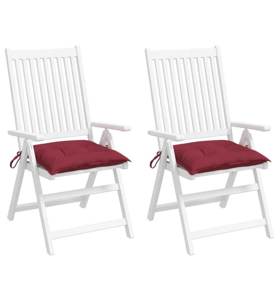 Coussins de palette lot de 2 rouge bordeaux 50x50x7 cm Coussins de palette lot de 2 rouge bordeaux 50x50x7 cm