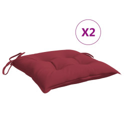 Coussins de palette lot de 2 rouge bordeaux 50x50x7 cm