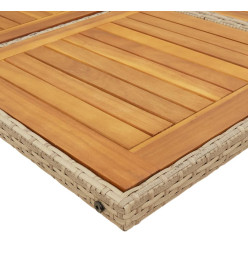 Ensemble à manger de jardin et coussins 7 pcs beige poly rotin