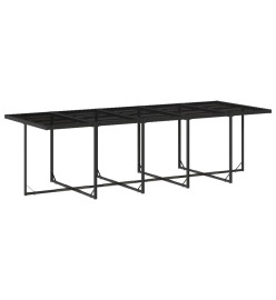 Ensemble à manger de jardin 15 pcs coussins noir résine tressée