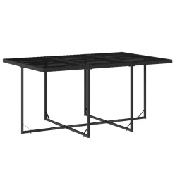 Ensemble à manger de jardin 11 pcs coussins noir résine tressée