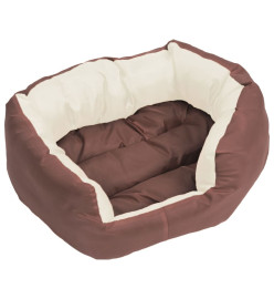 Coussin réversible lavable de chien Marron et crème 65x50x20 cm