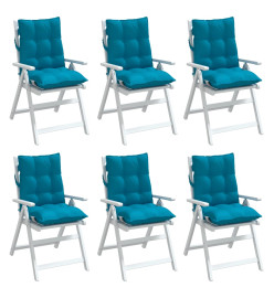 Coussins de chaise à dossier bas lot de 6 bleu clair