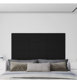 Panneaux muraux 12 pcs Noir 60x30 cm Tissu 2,16 m²