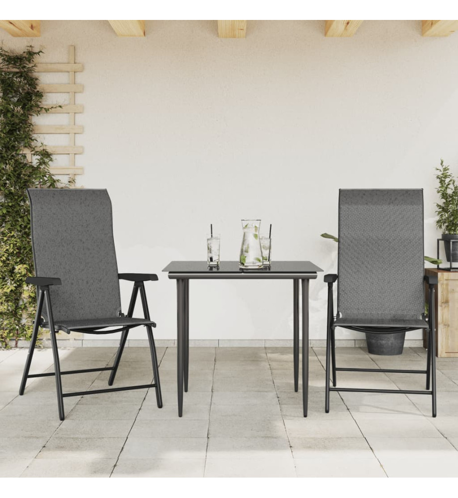 Chaises pliables de jardin 2 pcs gris résine tressée Chaises pliables de jardin 2 pcs gris résine tressée