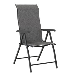 Chaises pliables de jardin 2 pcs gris résine tressée