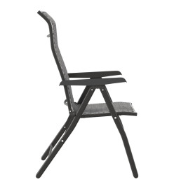 Chaises pliables de jardin 2 pcs gris résine tressée