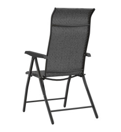 Chaises pliables de jardin 2 pcs gris résine tressée