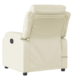 Fauteuil inclinable de massage Crème Similicuir