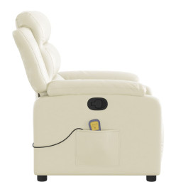 Fauteuil inclinable de massage Crème Similicuir