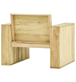 Salon de jardin 3 pcs avec coussins bois de pin imprégné