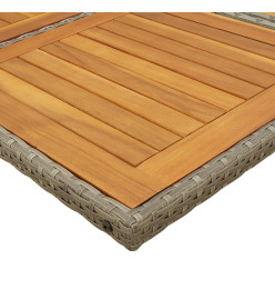 Ensemble à manger de jardin 11pcs avec coussins gris poly rotin