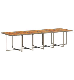 Ensemble à manger de jardin 17 pcs et coussins résine tressée