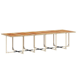 Ensemble à manger de jardin et coussins 17 pcs beige