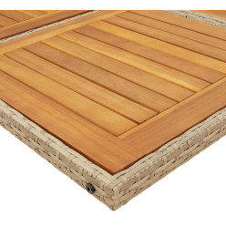 Ensemble à manger de jardin et coussins 17 pcs beige
