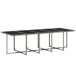 Ensemble à manger de jardin 11pcs avec coussins gris poly rotin