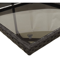 Ensemble à manger de jardin coussins 7pcs Noir Résine tressée