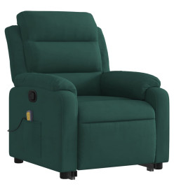 Fauteuil de massage inclinable Vert foncé Velours