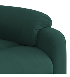 Fauteuil de massage inclinable Vert foncé Velours