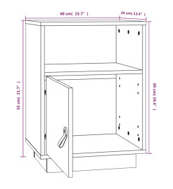 Table de chevet 40x34x55 cm Bois de pin solide