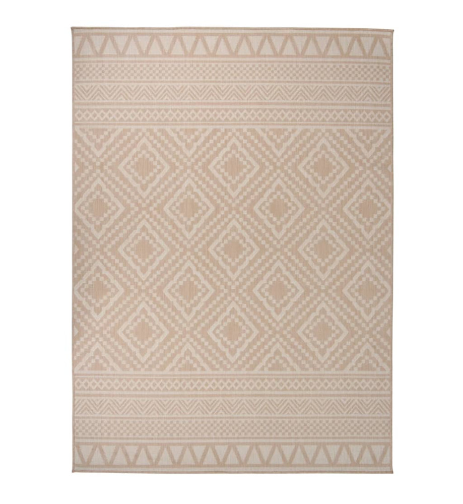 Tapis à tissage plat d'extérieur 200x280 cm Rayures brunes