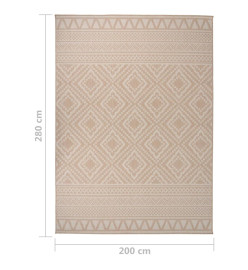 Tapis à tissage plat d'extérieur 200x280 cm Rayures brunes