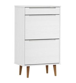 Armoire à chaussures MOLDE Blanc 59,5x35x103 cm Bois de pin