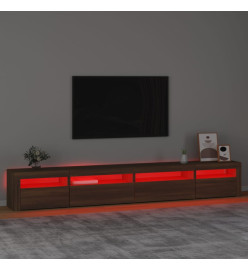 Meuble TV avec lumières LED Chêne marron 270x35x40 cm