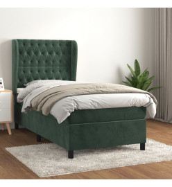 Sommier à lattes de lit et matelas Vert foncé 80x200 cm Velours