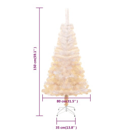 Sapin de Noël artificiel pointes iridescentes Blanc 150 cm PVC