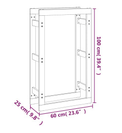 Support pour bois de chauffage Blanc 60x25x100 cm Bois de pin