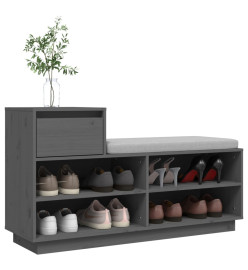 Armoire à chaussures Gris 110x34x61 cm Bois de pin massif