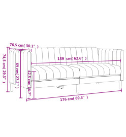 Ensemble de canapés 3 pcs marron foncé tissu