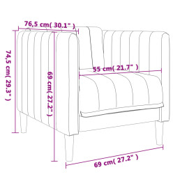 Ensemble de canapés 3 pcs marron foncé tissu