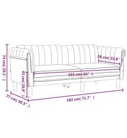 Ensemble de canapés 3 pcs vert foncé velours