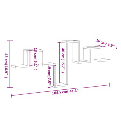 Étagère murale chêne marron 104,5x10x43 cm bois d'ingénierie