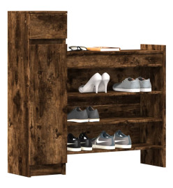 Armoire à chaussures chêne fumé bois d'ingénierie