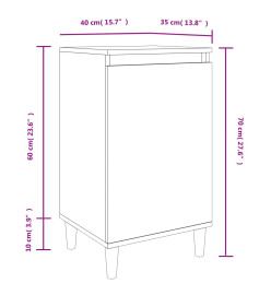 Table de chevet blanc 40x35x70 cm bois d’ingénierie