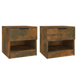 Tables de chevet 2 pcs Chêne fumé Bois d'ingénierie