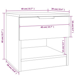 Tables de chevet 2 pcs Chêne fumé Bois d'ingénierie