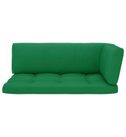 Salon de jardin palette 6 pcs et coussins Pin imprégné de blanc