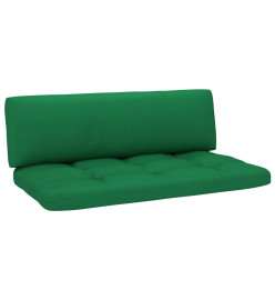 Salon de jardin palette 6 pcs et coussins Pin imprégné de blanc