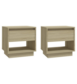 Tables de chevet 2 pcs Chêne sonoma 45x34x44 cm Aggloméré