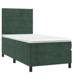 Sommier à lattes de lit matelas LED Vert foncé 80x200cm Velours