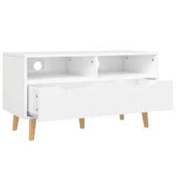 Meuble TV Blanc brillant 90x40x48,5 cm Aggloméré