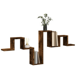 Étagère murale chêne fumé 104,5x10x43 cm bois d'ingénierie