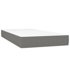 Lit à sommier tapissier et matelas Gris foncé 90x190 cm Tissu