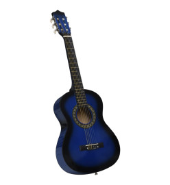 Jeu de guitare classique pour débutants 8 pcs Bleu 1/2 34"