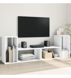 Meubles TV 2 pcs blanc 75x30x50 cm bois d'ingénierie